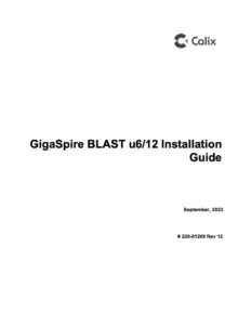 Calix GigaSpire Blast u6 Installation Guide cover