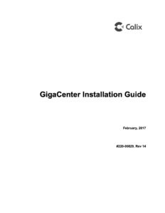 Calix GigaCenter Installation Guide cover