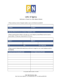 Port Networks Letter of Agency