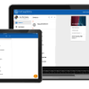 VoIP software on tablet, phone, and monitor