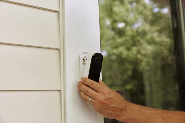 Arlo Doorbell camera being installed
