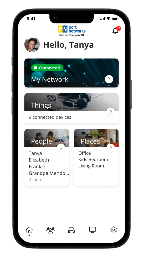 Port Networks CommandIQ software on phone